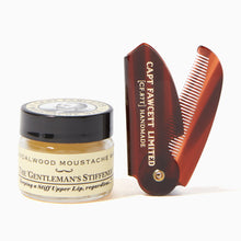 Load image into Gallery viewer, Captain-Fawcetts-Sandalwood-Moustache-Wax-and-Folding-Comb-Set-nz