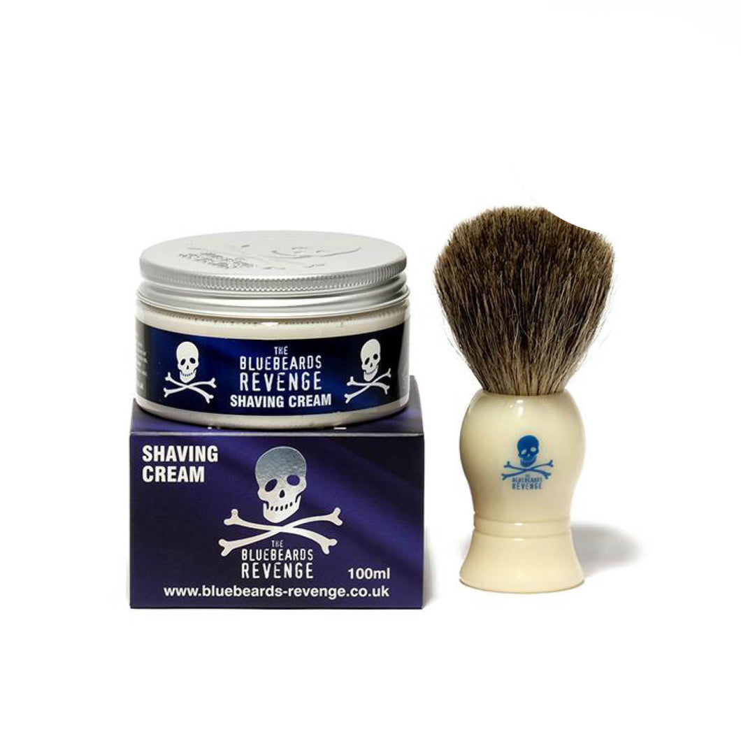 The Bluebeards Revenge - Pure Badger Shaving Brush & Shave Cream combo